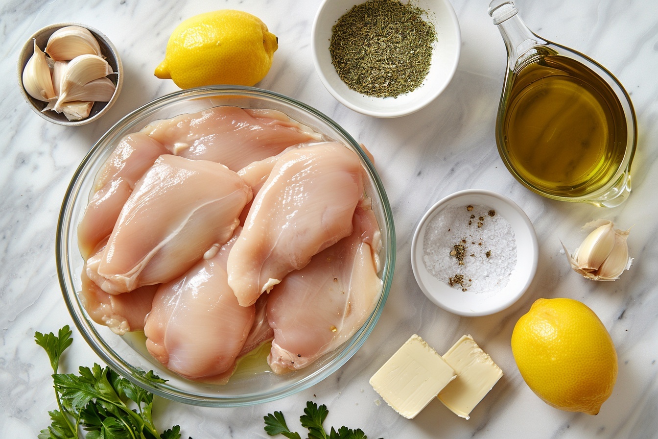 Viral Slow Cooker Lemon Garlic Chicken for Spring Recipe 4 A large, rectangular white ceramic baking dish filled with a whole, undisturbed, golden-brown creamy scalloped potato casserole, perfectly baked with a lightly crisp and bubbling cheese crust on top, accented by fresh sprigs of thyme scattered across the surface. The entire casserole is showcased from a 3/4 angle, resting on a white marble kitchen countertop bathed in soft, natural daylight streaming through nearby windows, with professional food styling highlighting its rich texture and inviting warmth. REALISTIC STYLE IMAGE| TAGS: High-end food photography, clean composition, dramatic lighting, luxurious, elegant, mouth-watering, indulgent, gourmet | CAMERA: Nikon Z7 | FOCAL LENGTH: 50mm | SHOT TYPE: Close-up | COMPOSITION: 3/4 angle | LIGHTING: Soft directional light | PRODUCTION: Food Stylist | TIME: Daytime I LOCATION TYPE: Kitchen near windows --stylize 150 --ar 4:5