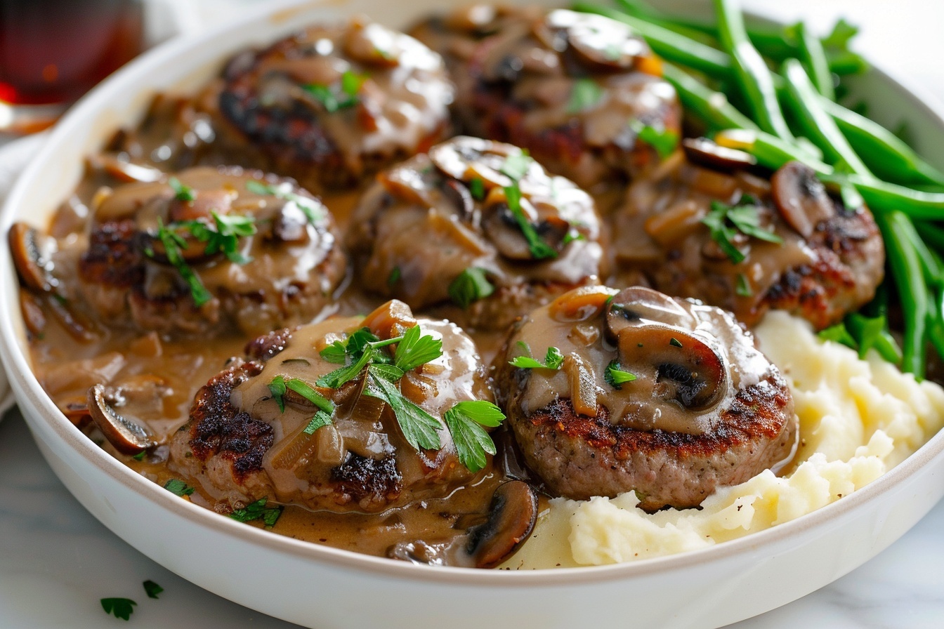 Easy Hamburger Steak with Creamy Mushroom Gravy Recipe