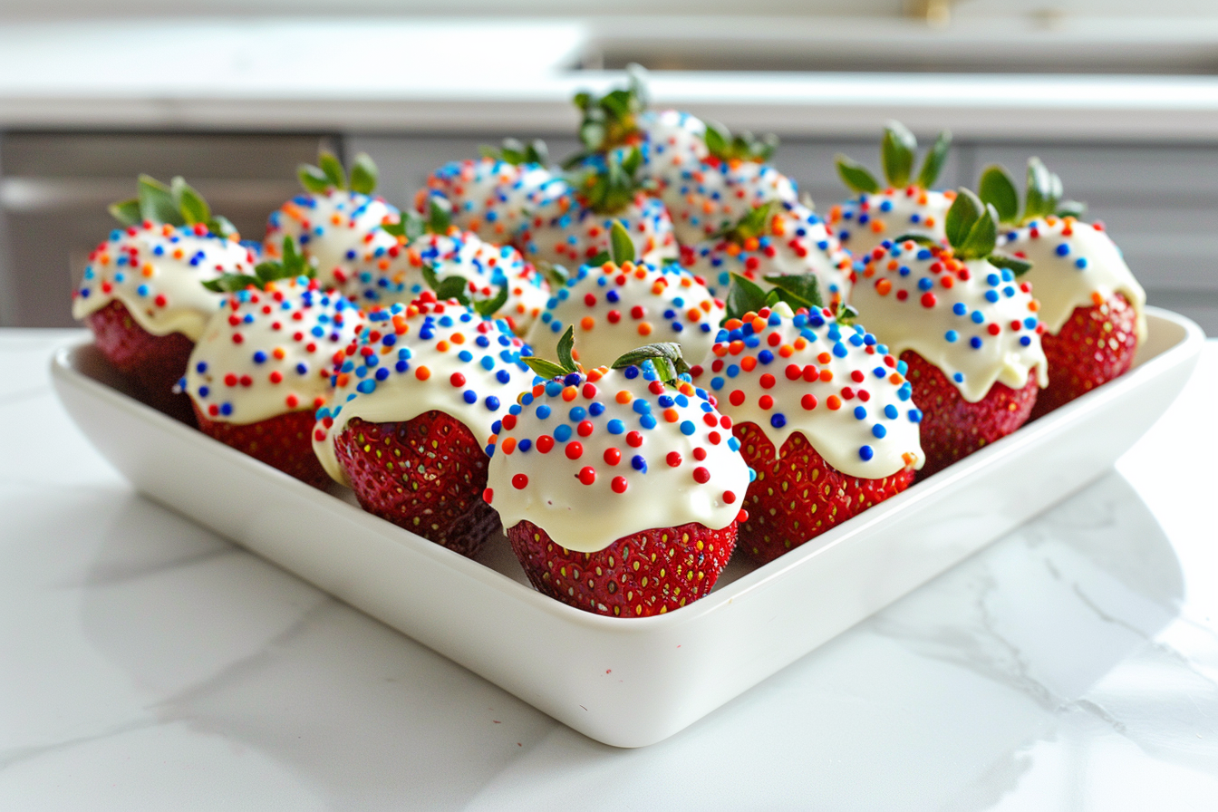 4th of July Chocolate Covered Strawberries Recipe