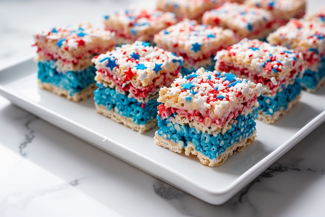 Red, White, and Blue Rice Krispies Treats Recipe