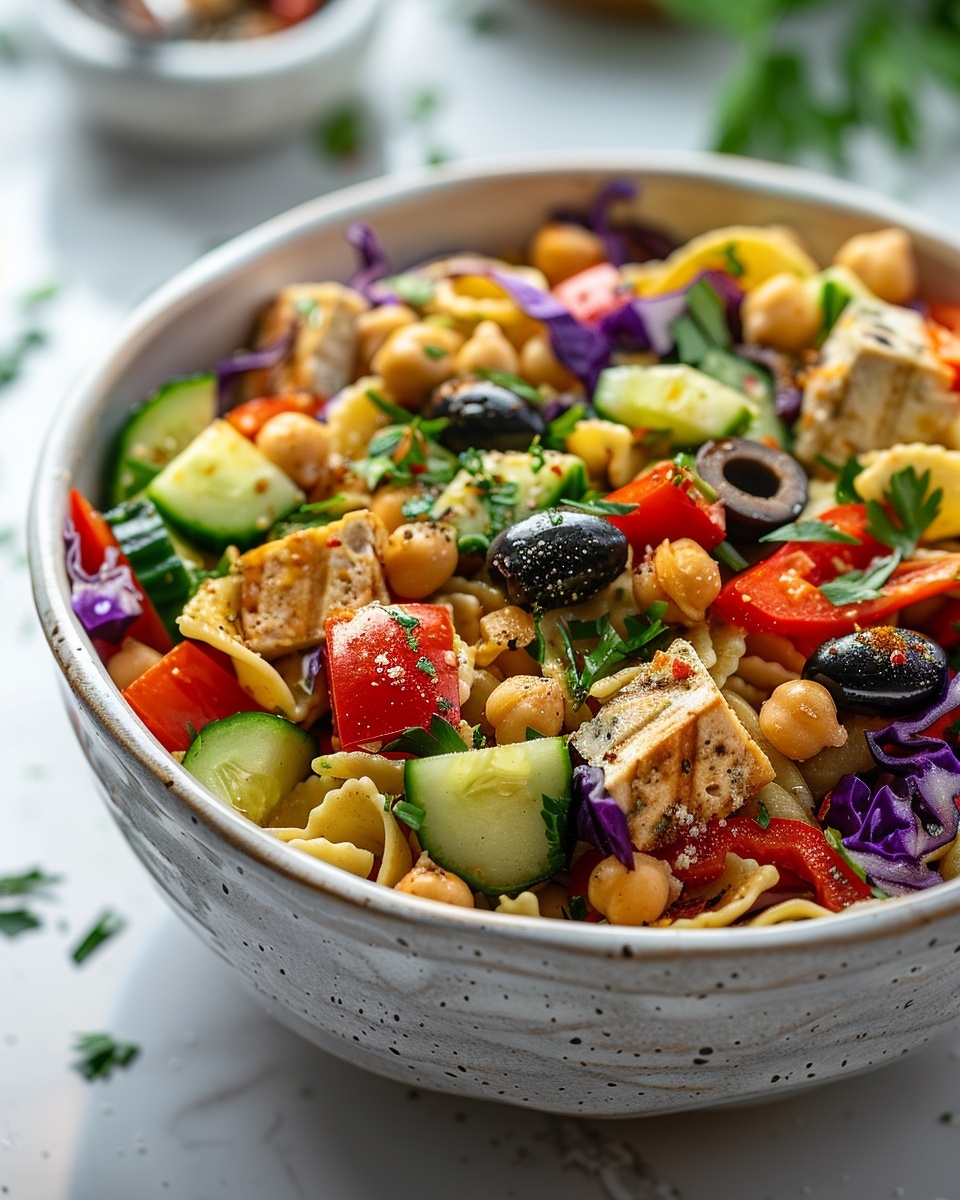 Mouthwatering High Protein Pasta Salad with Tofu Recipe
