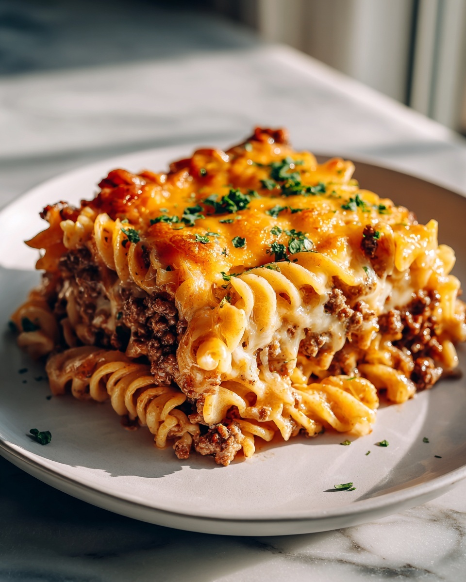 A large white ceramic baking dish filled with a fully baked, golden-brown tuna casserole, showcasing an even layer of crispy breadcrumb topping sprinkled with fresh chopped parsley. The casserole is richly textured with tender pasta enveloped in creamy sauce, mixed generously with flaky tuna chunks and scattered green peas visible beneath the crust. The dish is presented from a 3/4 angle on a pristine white marble kitchen countertop, illuminated by soft natural daylight streaming in from nearby windows, emphasizing its warm and inviting appearance. The composition captures the entire casserole dish, styled for a high-end food magazine, evoking a comforting yet elegant homemade meal. REALISTIC STYLE IMAGE| TAGS: High-end food photography, clean composition, dramatic lighting, luxurious, elegant, mouth-watering, indulgent, gourmet | CAMERA: Nikon Z7 | FOCAL LENGTH: 50mm | SHOT TYPE: Close-up | COMPOSITION: 3/4 angle | LIGHTING: Soft directional light | PRODUCTION: Food Stylist | TIME: Daytime I LOCATION TYPE: Kitchen near windows --stylize 150 --ar 4:5