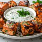 Sweet Chili Salmon Bites with Lime Yogurt Dip Recipe