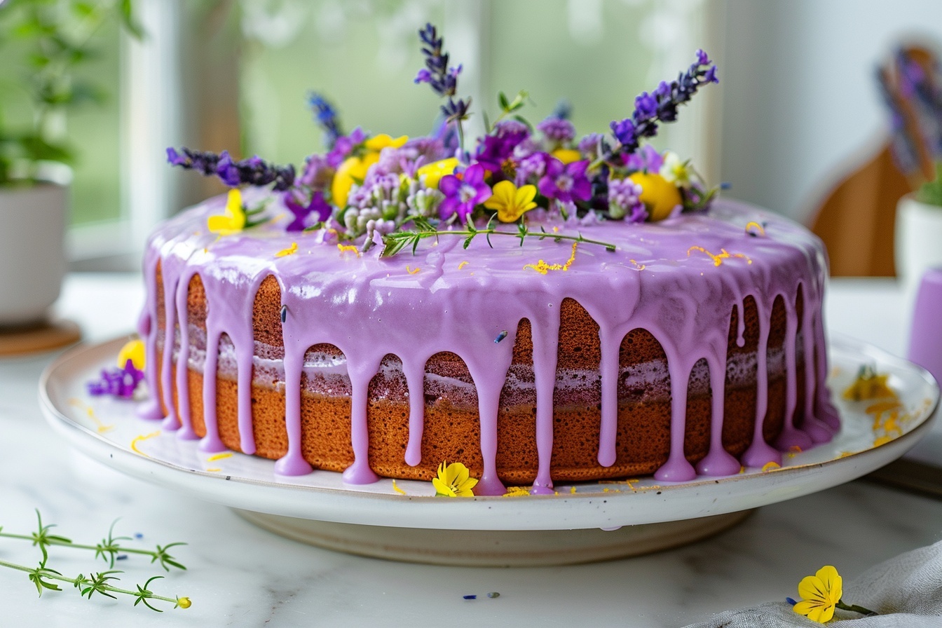 Elegant Mini Lemon Cakes with Lavender Glaze Recipe