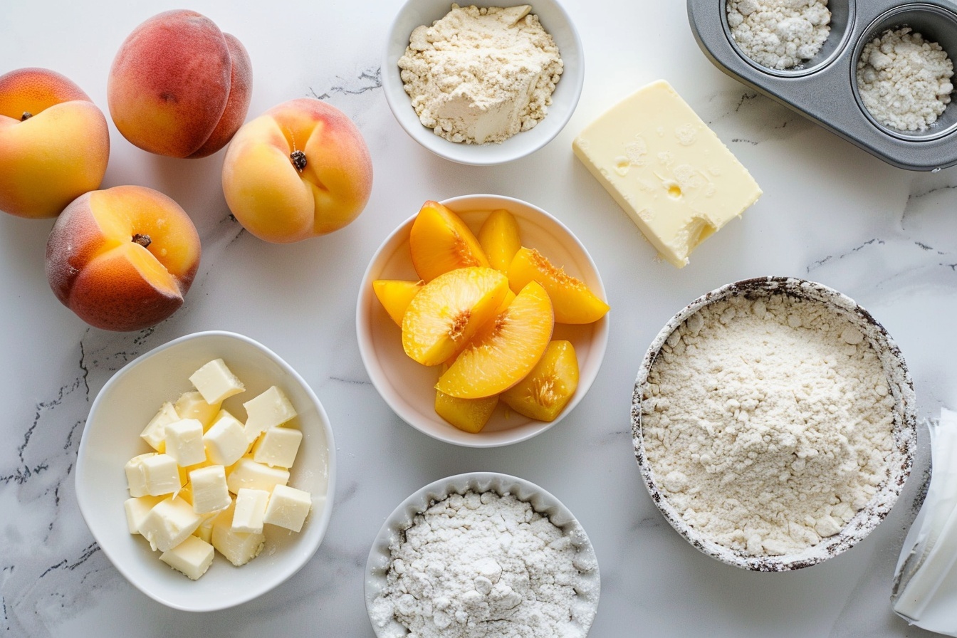 Classic Bakery-Style Peach Muffins with Cream Cheese Streusel Recipe - Recipe Image