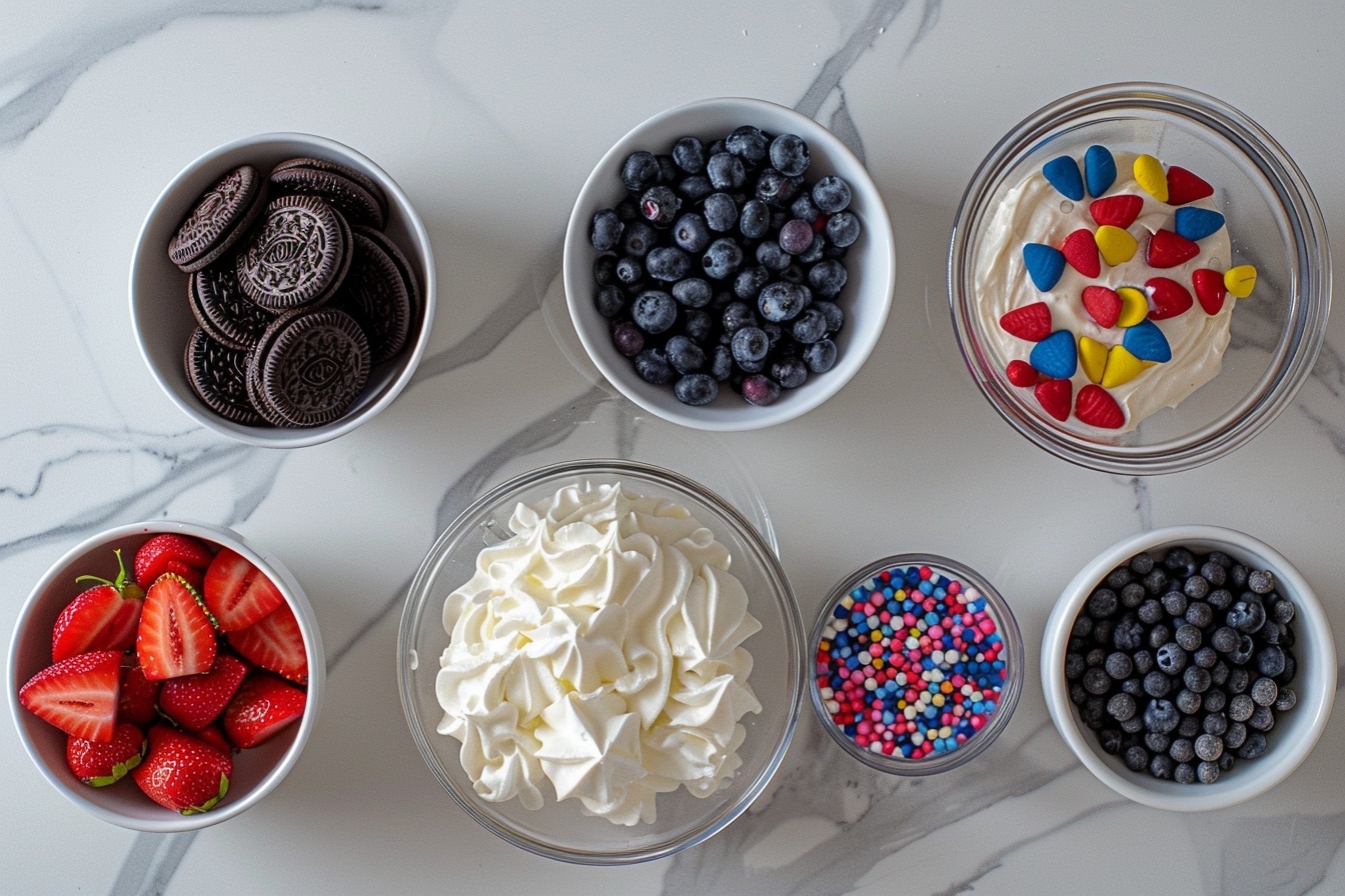 No-Bake Patriotic Oreo Dirt Cups: Easy 4th of July Dessert Recipe - Recipe Image