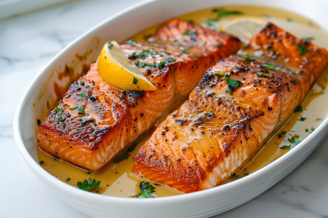 Creamy Lemon Garlic Salmon Recipe
