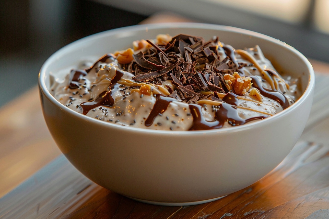 Protein Yogurt Pudding with Nut Butter and Chia Seeds Recipe