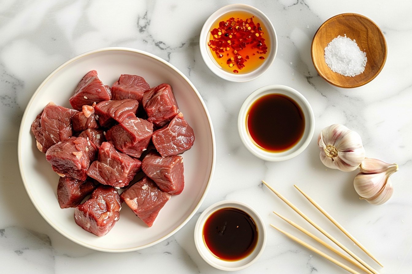 Memorial Day Grilled Honey Sriracha Steak Skewers Recipe - Recipe Image