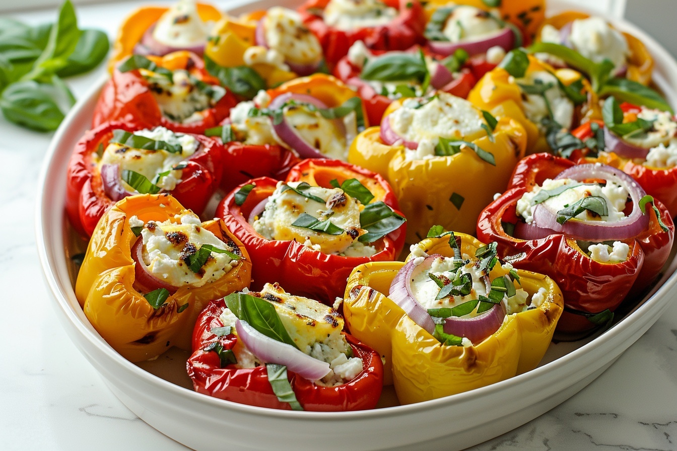 Roasted Goat Cheese Stuffed Mini Bell Peppers Recipe