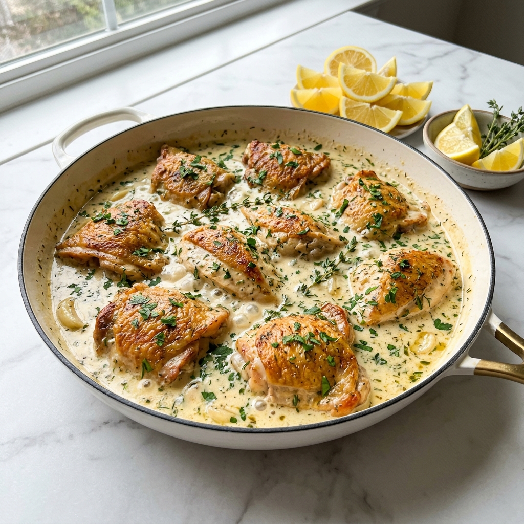 Garlic Parmesan Chicken in White Wine Cream Sauce Recipe